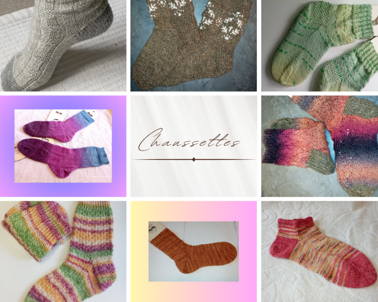 quelques unes des paires de chaussettes fait main que je me suis tricotées